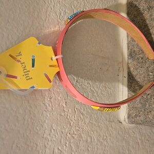 Piper K Pink Headband with Gold Accents One Is Missing Nwt